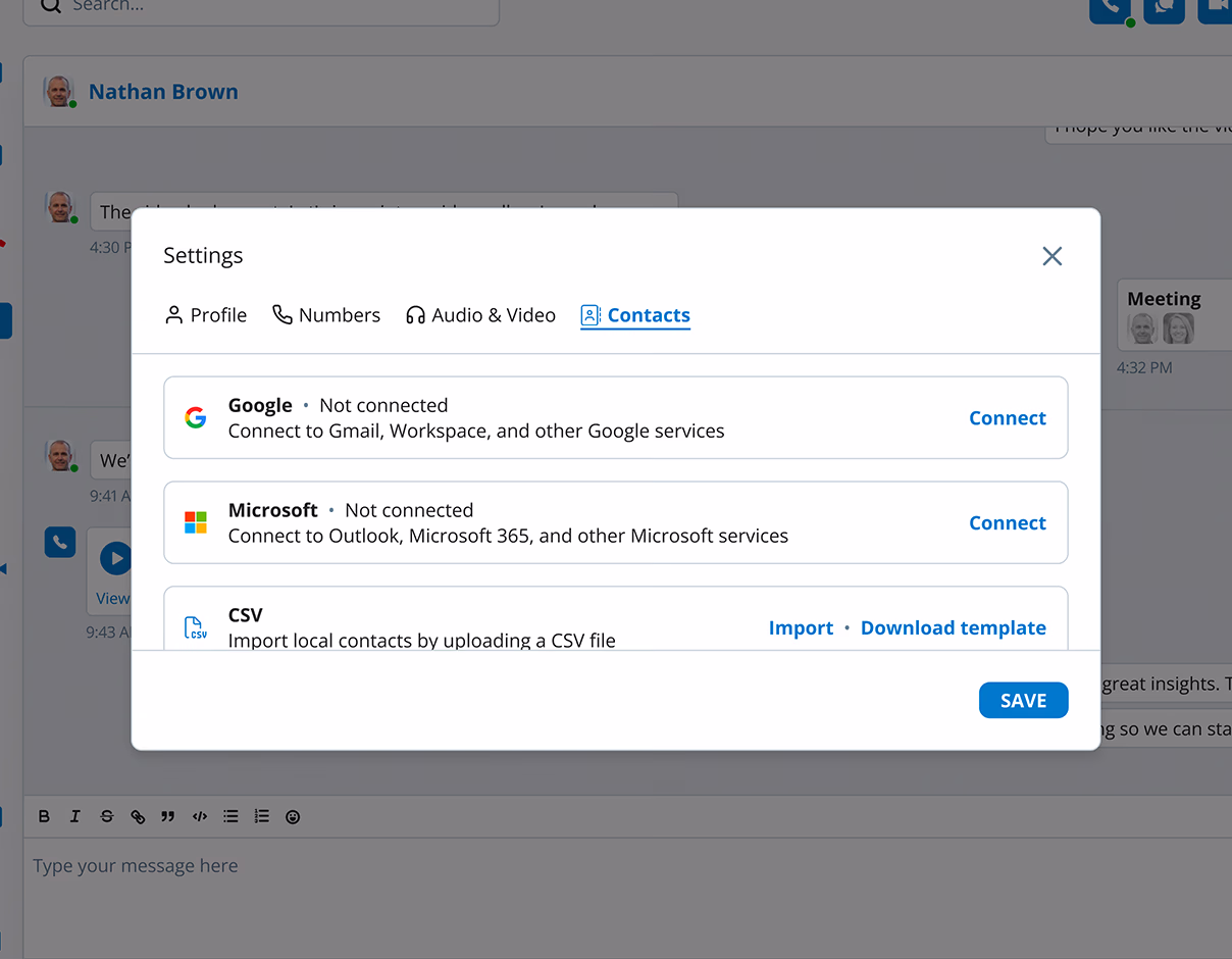 Importing contacts is easier than ever with the Web App.